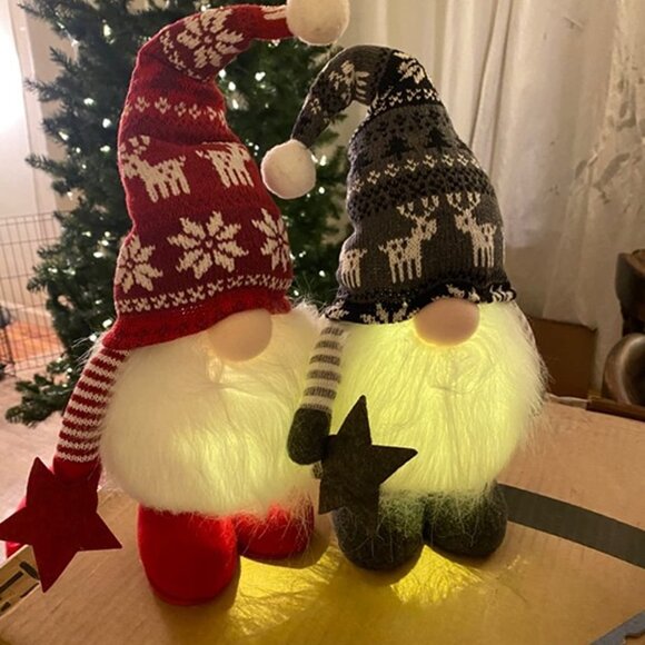 NEW 2Pcs 24.8 Inch Large Size Lighted Standing Christmas Gnomes Decorations - Picture 8 of 9